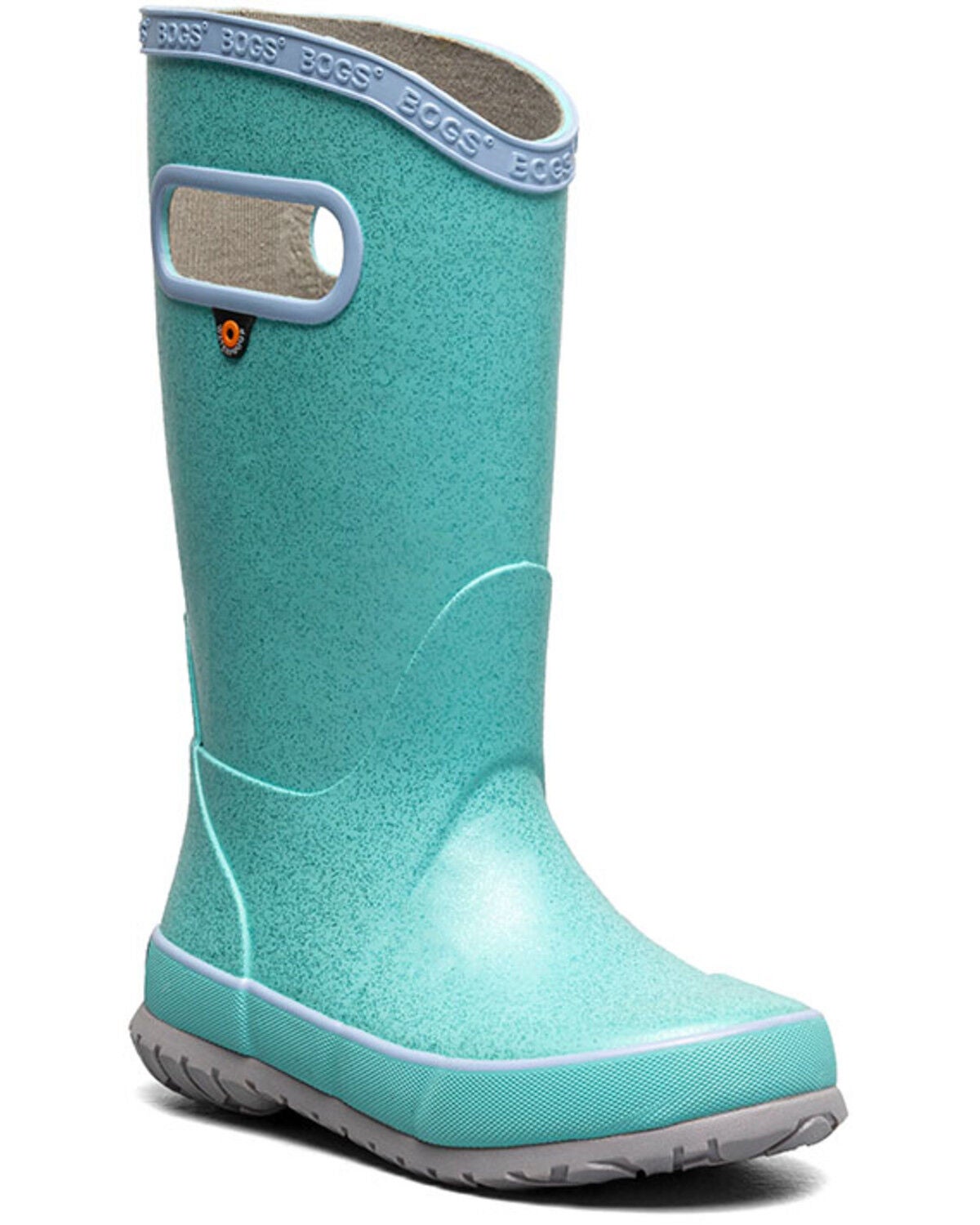Bogs Girls' Rainbow Glitter Rainboots, Aqua, hi-res