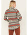 Panhandle Women's Southwestern Stripe Print Shacket, Jade, hi-res