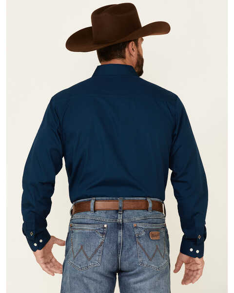Image #4 - Cinch Men's Modern Fit Solid Navy Long Sleeve Button-Down Western Shirt , Blue, hi-res