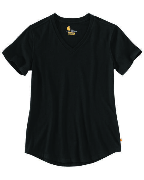 Carhartt Women's Solid Black Relaxed Fit Midweight Short Sleeve Work T-Shirt , Black, hi-res