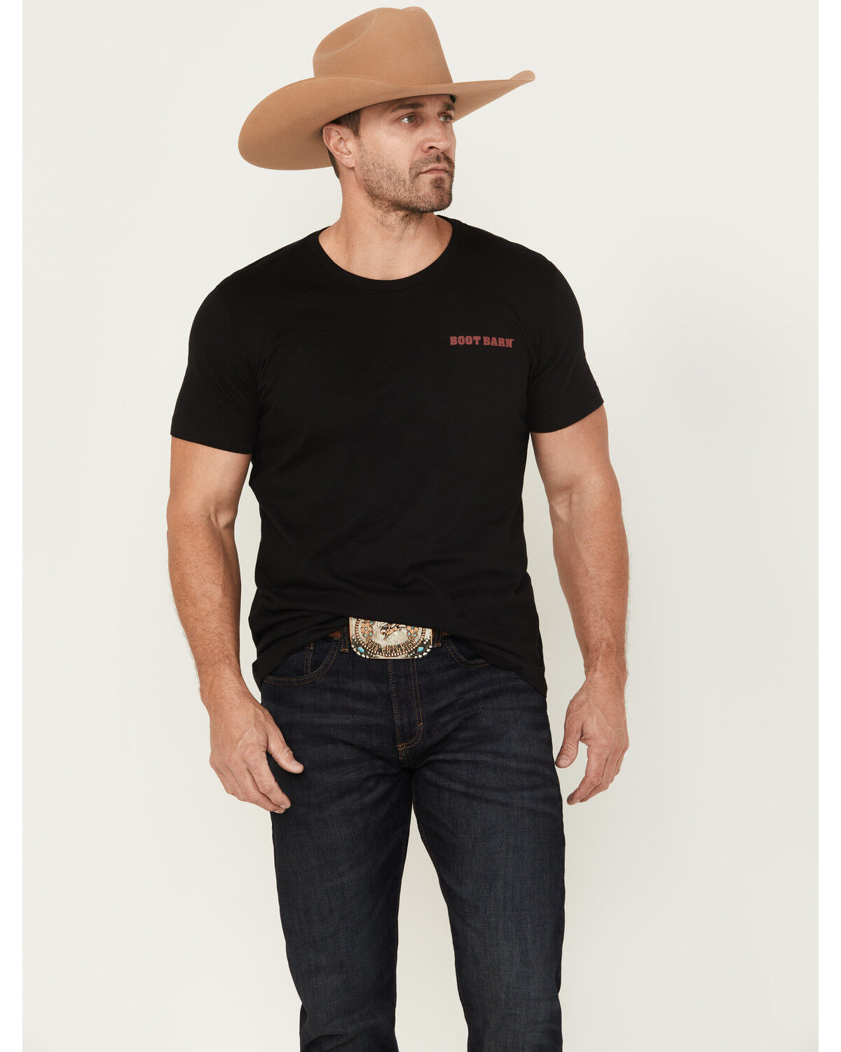 Image #1 - Boot Barn Men's Logo Short Sleeve Graphic T-Shirt, Black, hi-res