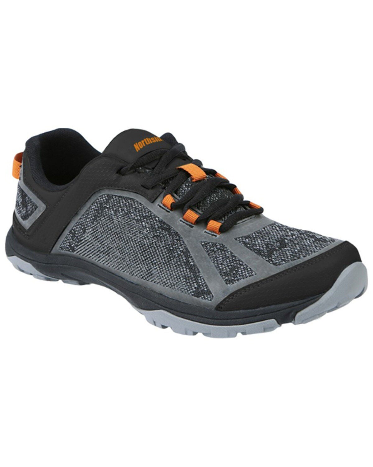 Northside Men's Belmont Trek Lace-Up Athletic Hiking Shoes, Black/orange, hi-res
