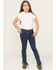 Image #1 - Hayden Girls' Medium Wash Ruffle Skinny Jeans, Blue, hi-res