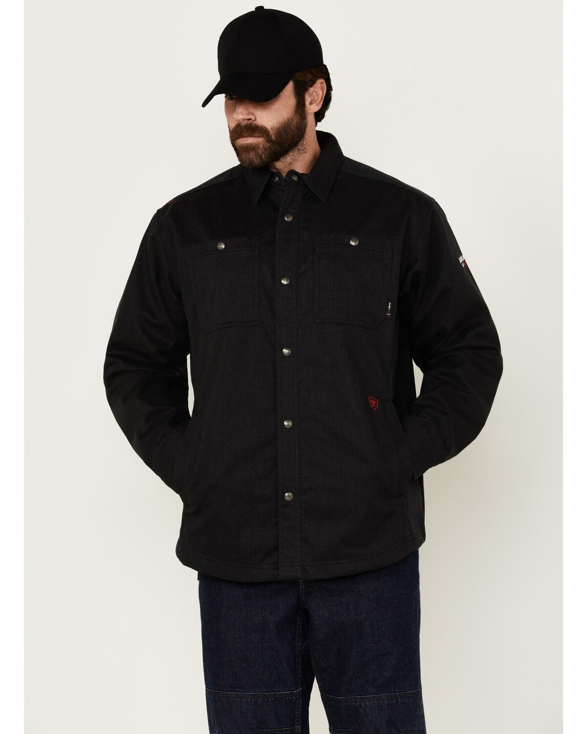 Ariat Men's FR Ripstop Softshell Shirt Jacket, Black, hi-res