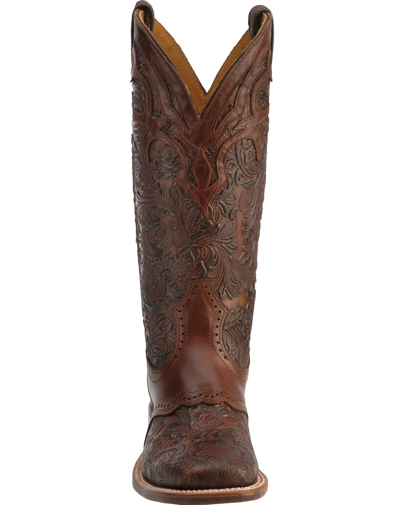 Boulet Women s Hand Tooled Ranger Western Boots Square Toe Boot Barn