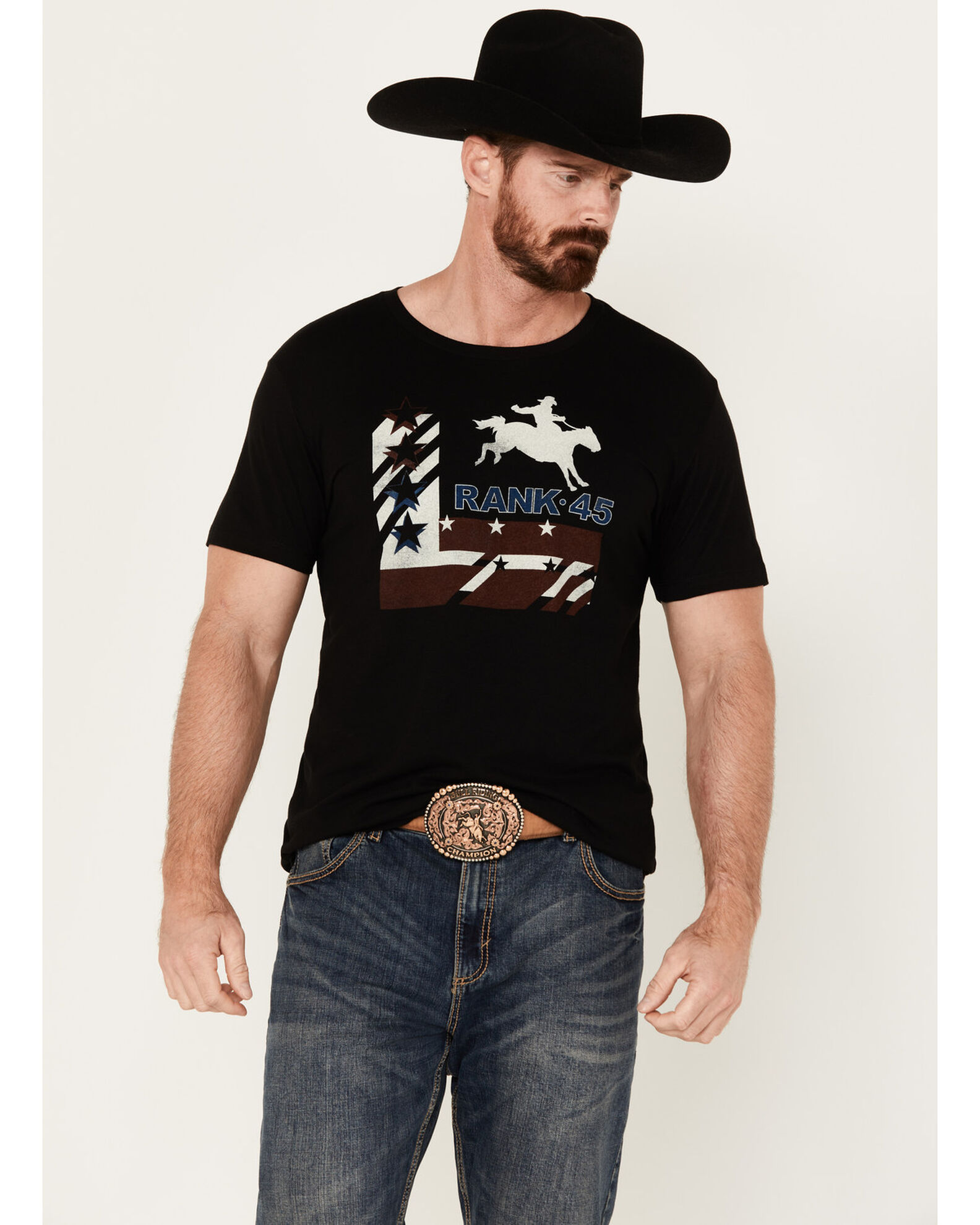 RANK 45® Men's Alban Western Horse Short Sleeve Graphic T-Shirt