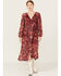 Image #1 - Beyond The Radar Women's Floral Print Crochet Trim Midi Dress, Multi, hi-res