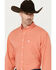 Image #2 - Cinch Men's ARENAFLEX® Solid Long Sleeve Button-Down Western Shirt, Coral, hi-res