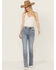 Image #1 - Cleo + Wolf Women's Torrey Medium Wash High Rise Skinny Bootcut Comfort Stretch Denim Jeans, Medium Wash, hi-res