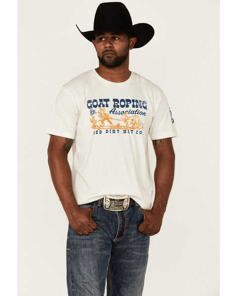 Red Dirt Hat Men's Goat Roping Graphic T-Shirt , Cream, hi-res