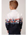 Roper Boys' Vintage Southwestern Border Print Long Sleeve Western Snap Shirt, Black, hi-res