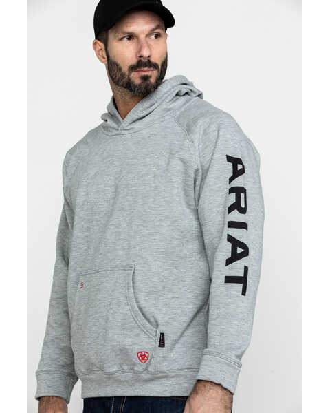 Image #1 - Ariat Men's FR Primo Fleece Logo Hooded Work Sweatshirt - Tall , , hi-res