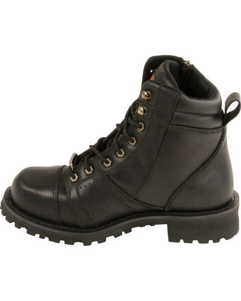 Image #2 - Milwaukee Leather Men's Lace To Toe Boots - Round Toe, Black, hi-res
