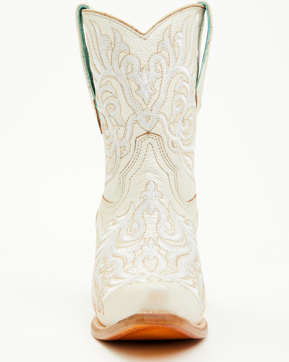Image #4 - Corral Women's Embroidered Western Ankle Boots - Snip Toe, Ivory, hi-res