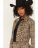Image #3 - Cello Women's Leopard Print Oversized Cropped Denim Jacket, Leopard, hi-res