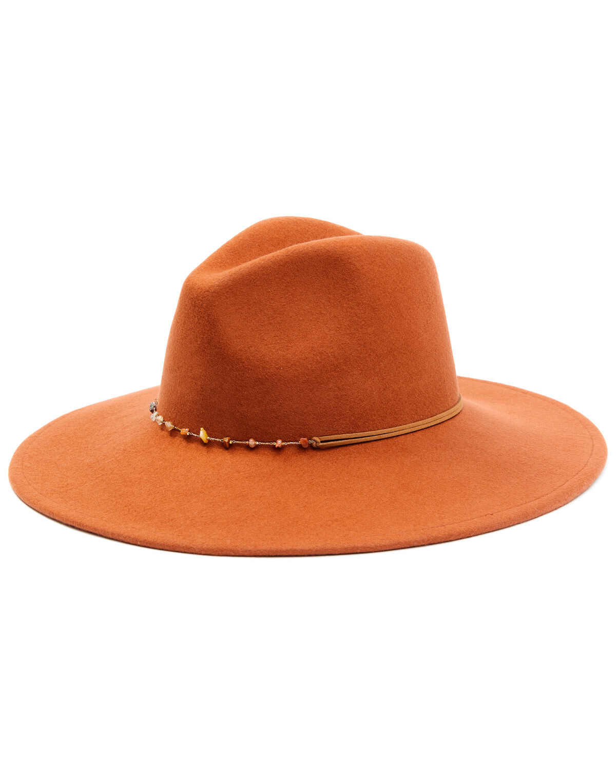 Image #1 - Shyanne Women's Rust Copper Beaded Rust Band Wool Felt Western Fedora Hat , Rust Copper, hi-res