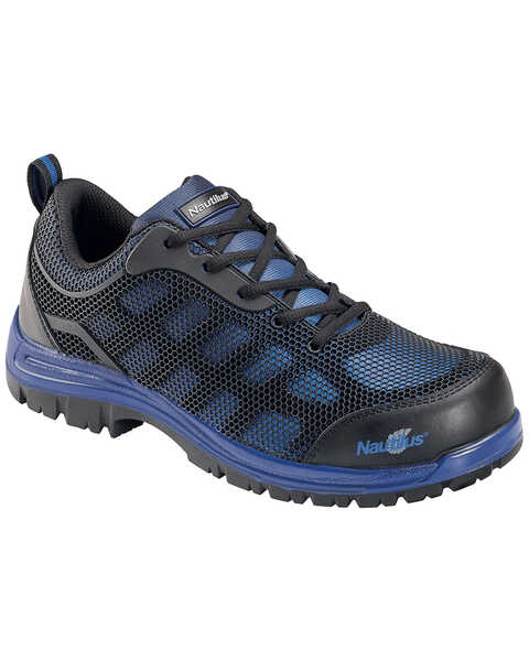 Image #1 - Nautilus Men's EH Comp Toe Slip Resistant Athletic Shoes, Blue, hi-res