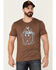 Moonshine Spirit Men's Heather Brown Jug Head Graphic Short Sleeve T-Shirt , Brown, hi-res