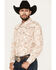 Image #2 - Cowboy Hardware Men's Paisley Print Long Sleeve Snap Western Shirt , Cream, hi-res