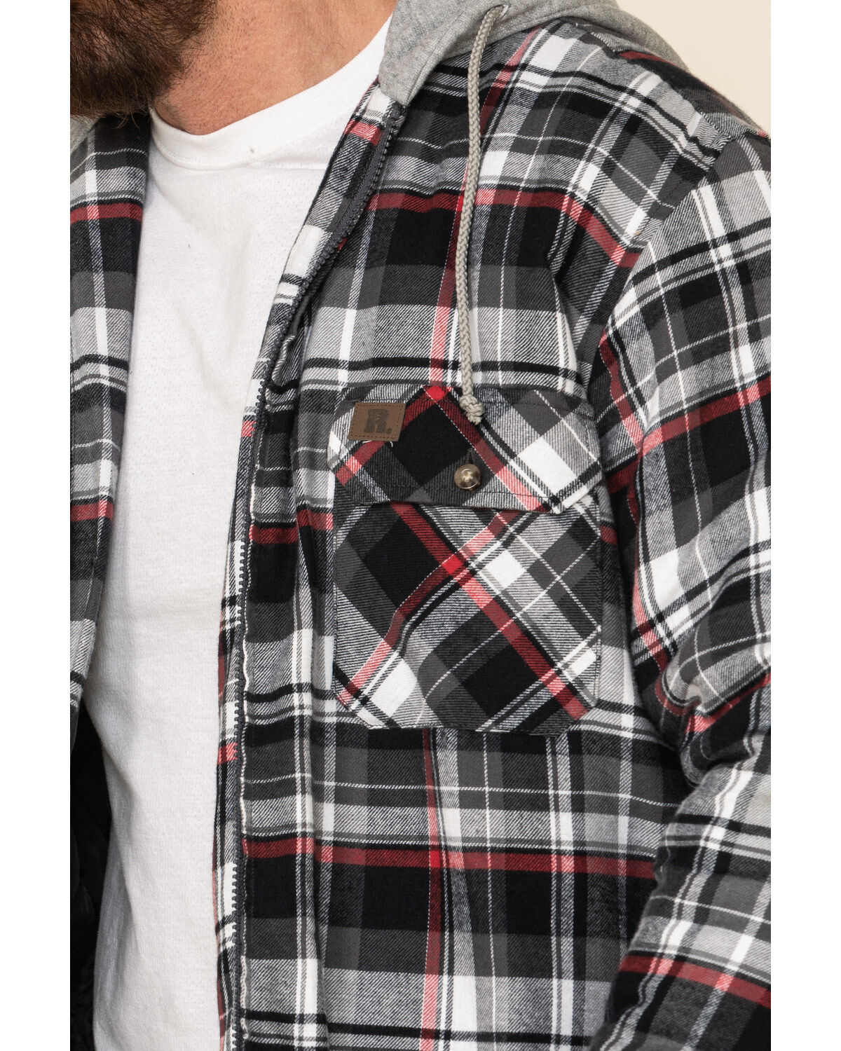 Wrangler hooded flannel clearance
