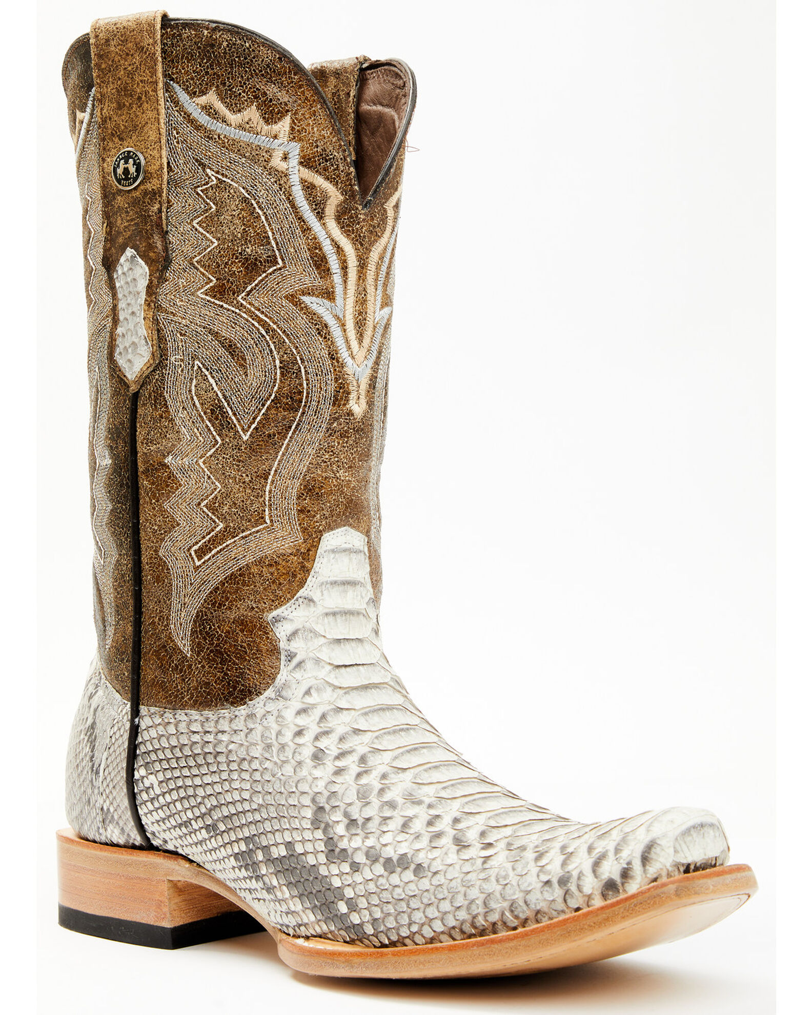 Python square toe boots shop