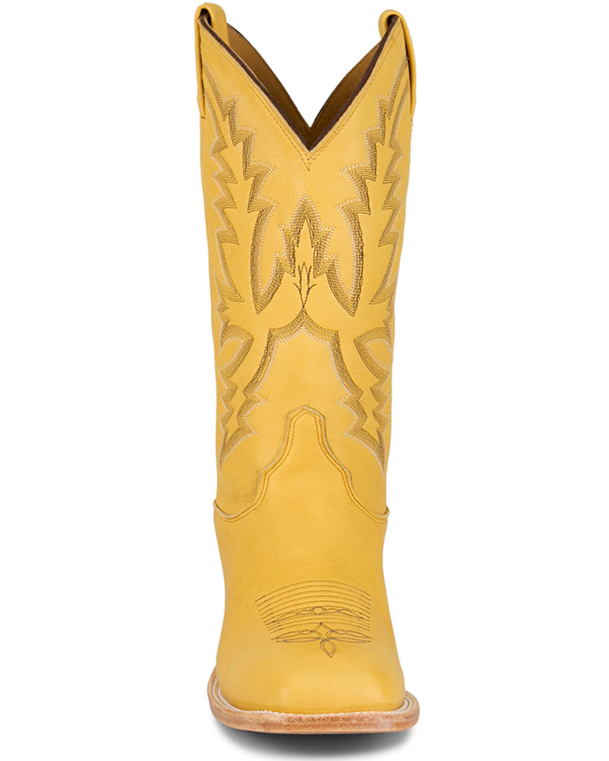 Image #4 - Justin Men's Deerskin Western Boots - Square Toe, Yellow, hi-res