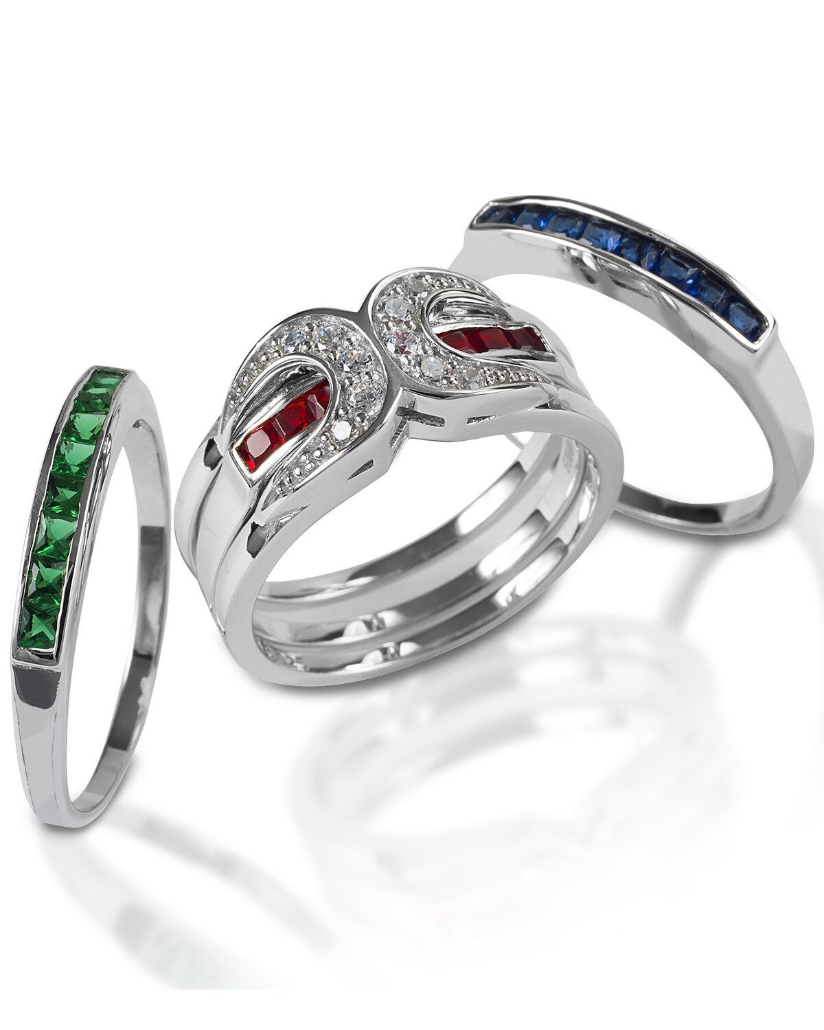 Kelly Herd Women's Interchangeable Horseshoe Ring, Silver, hi-res