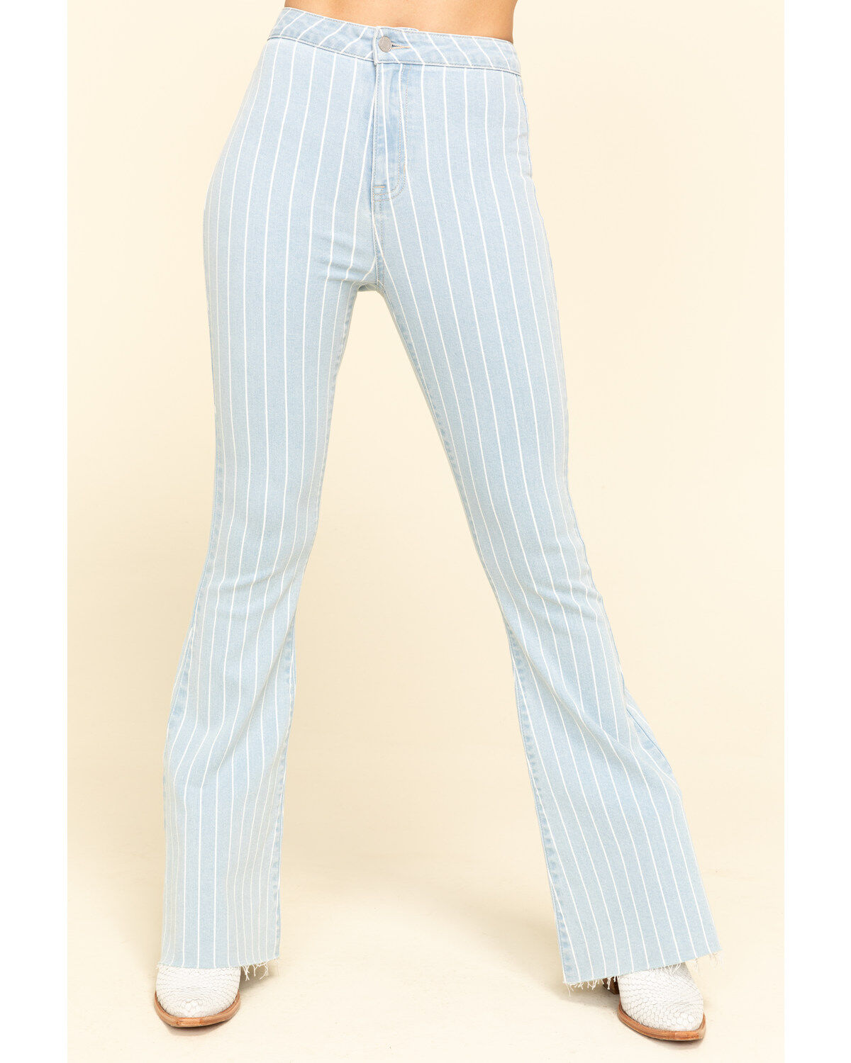 Light blue striped jeans clearance