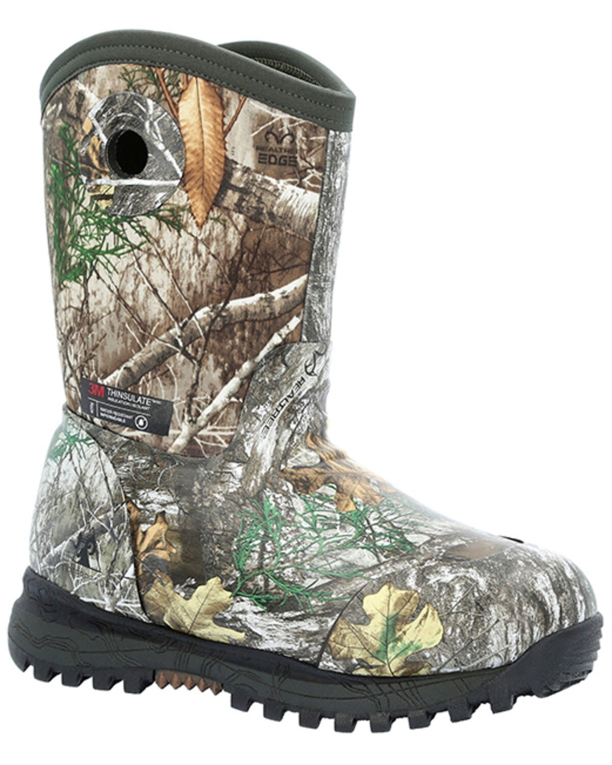 Rocky Boys' Spike Waterproof 400G Insulated Rubber Boots, Camouflage, hi-res