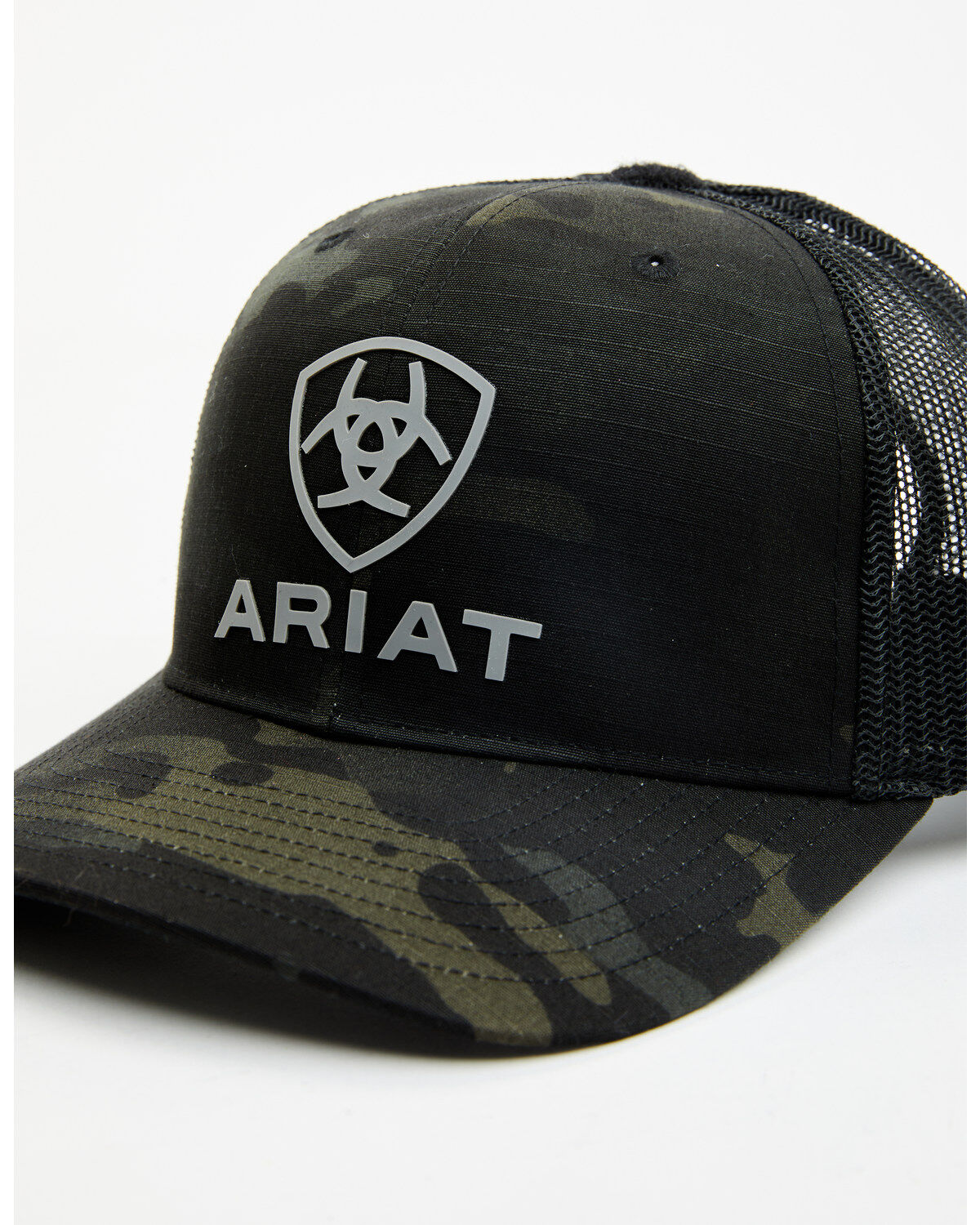 Image #2 - Ariat Men's Rubber Logo Patch Trucker Cap, Camouflage, hi-res