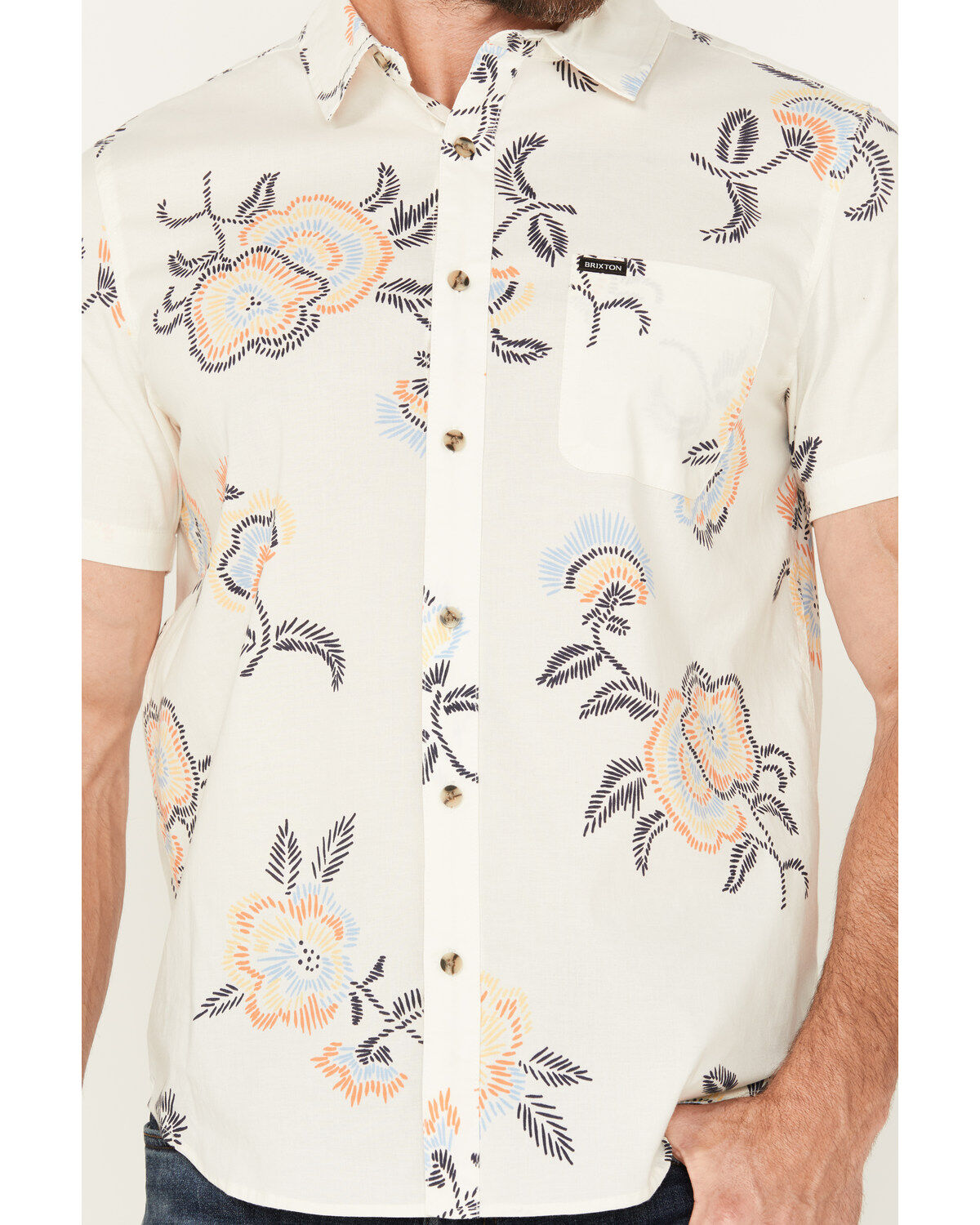 Image #3 - Brixton Men's Charter Field Floral Stretch Short Sleeve Button-Down Shirt, , hi-res