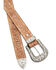 Shyanne Women's 3pc Floral Embossed Buckle Belt, Tan, hi-res