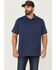 Brothers & Sons Men's Solid Slub Short Sleeve Polo Shirt , Navy, hi-res