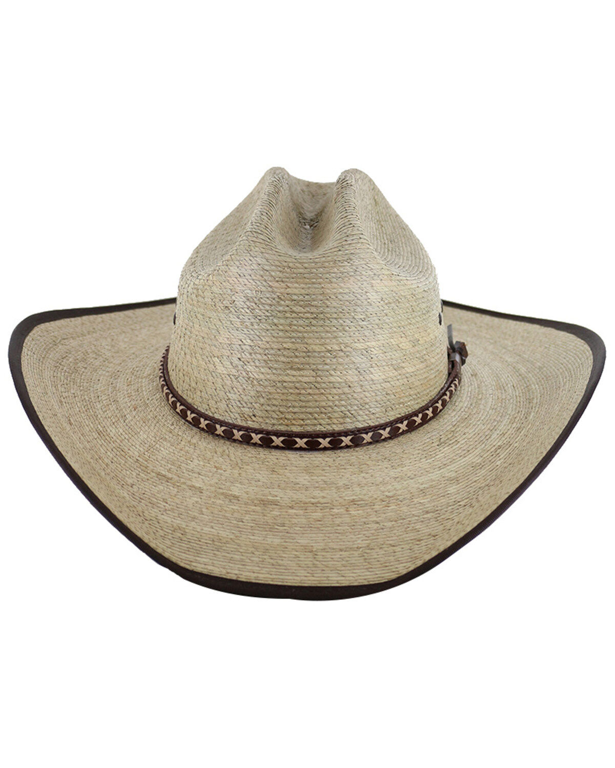 Image #4 - Cody James® Men's Brown Trimmed Straw Hat, Natural, hi-res