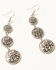 Image #1 - Shyanne Women's Mystic Valley Concho Earrings, Silver, hi-res