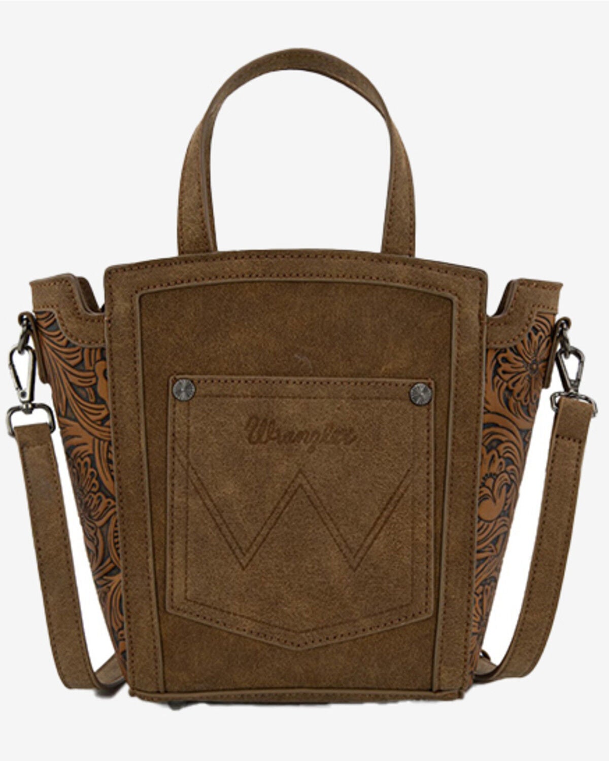 Image #2 - Wrangler Women's Genuine Hair-On Crossbody Tote, Brown, hi-res