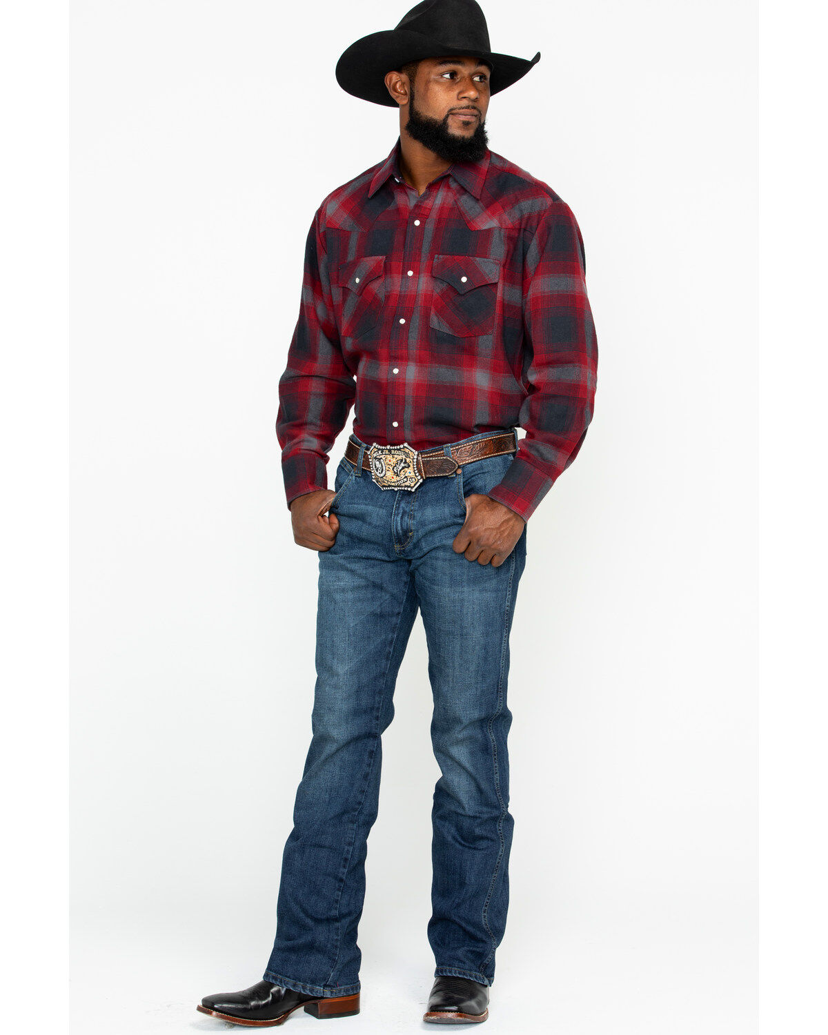 Image #6 - Wrangler Retro Men's Hale Relaxed Boot Cut Jeans, Blue, hi-res