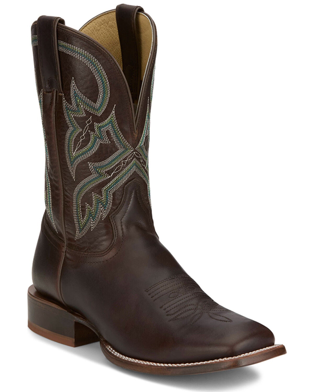 Tony Lama Men's Wray Western Boots - Broad Square Toe, Brown, hi-res