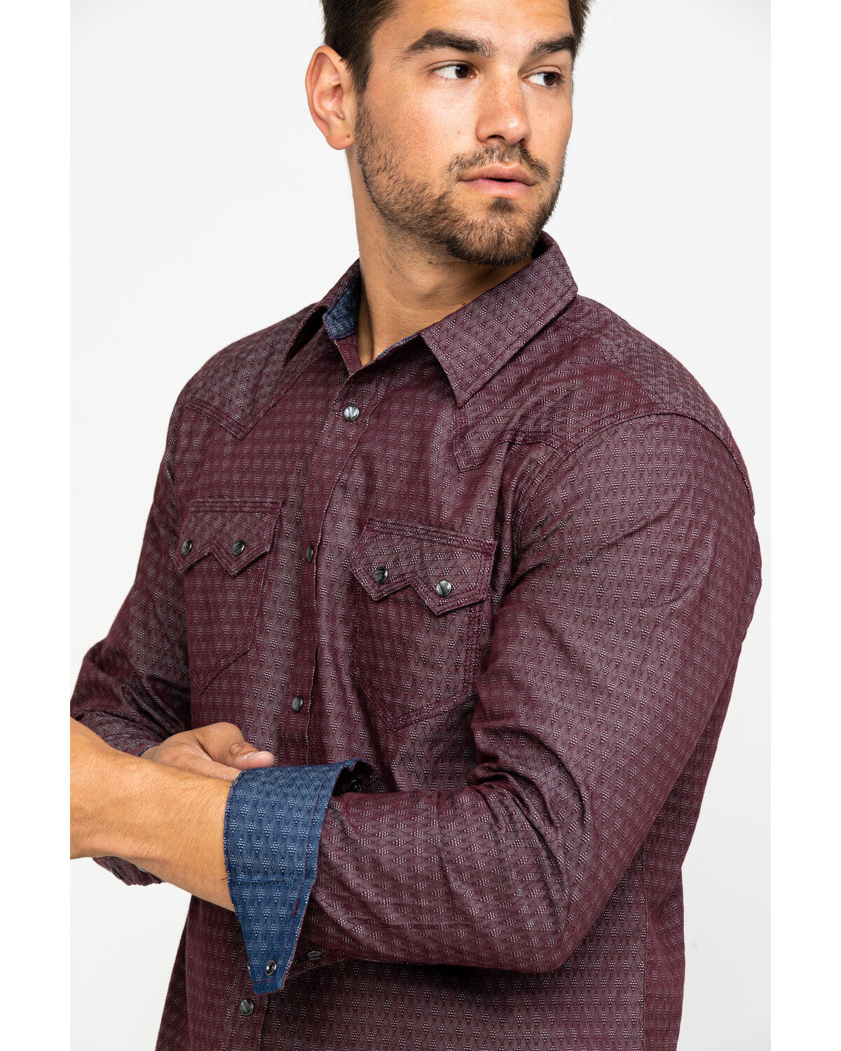 Image #4 - Moonshine Spirit Men's Snakeskin Diamond Geo Print Long Sleeve Western Shirt , , hi-res