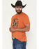 Image #2 - Rock & Roll Denim Men's Bronco Rider Short Sleeve Graphic T-Shirt, Orange, hi-res