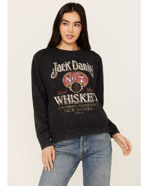 Jack Daniels Women's Sour Mash Crewneck Sweatshirt , Black, hi-res
