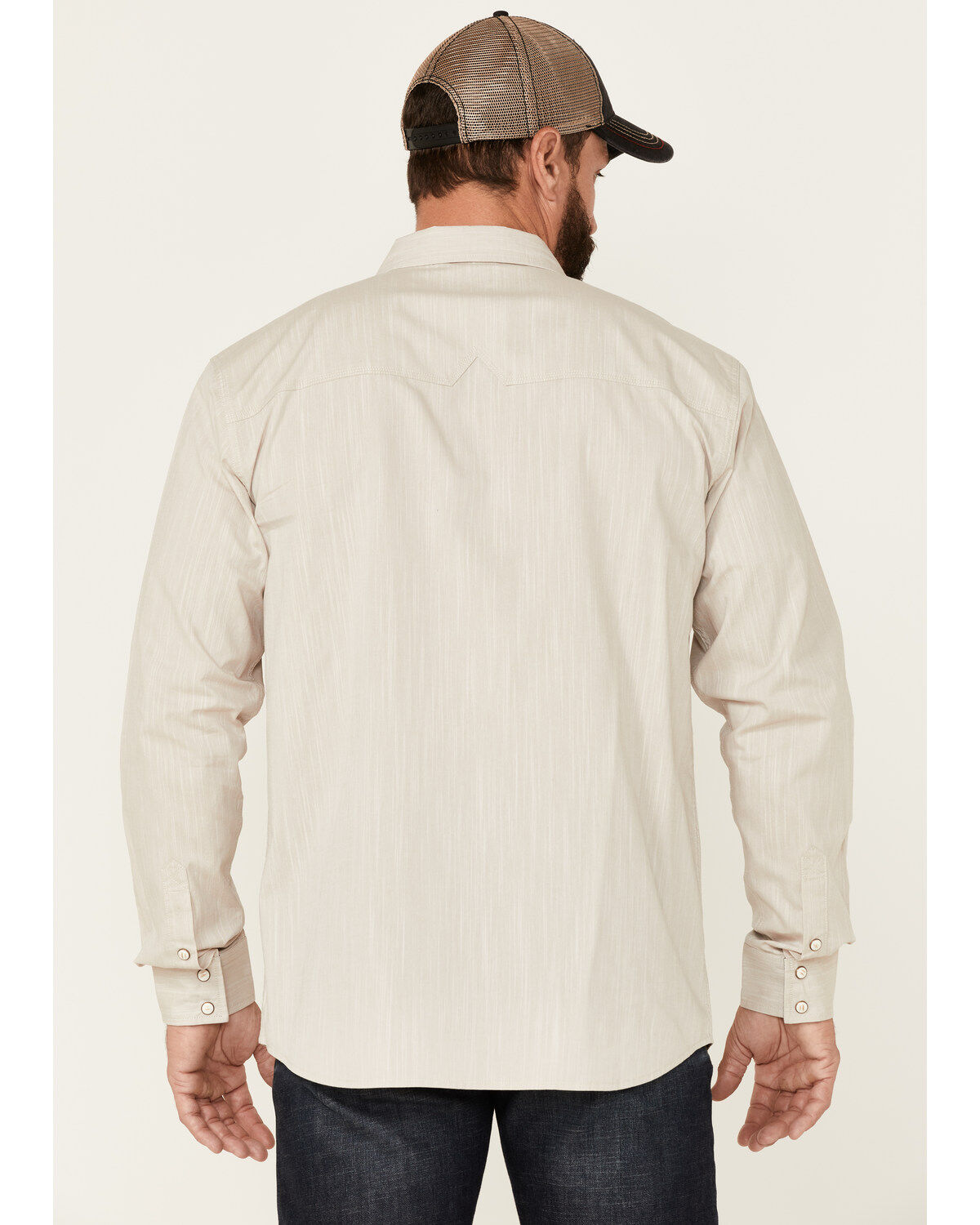 Image #4 - Moonshine Spirit Men's Solid Tan Ironwood Long Sleeve Snap Western Shirt, Tan, hi-res