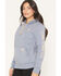 Image #2 - Carhartt Women's Relaxed Fit Midweight Logo Sleeve Graphic Hoodie, Navy, hi-res