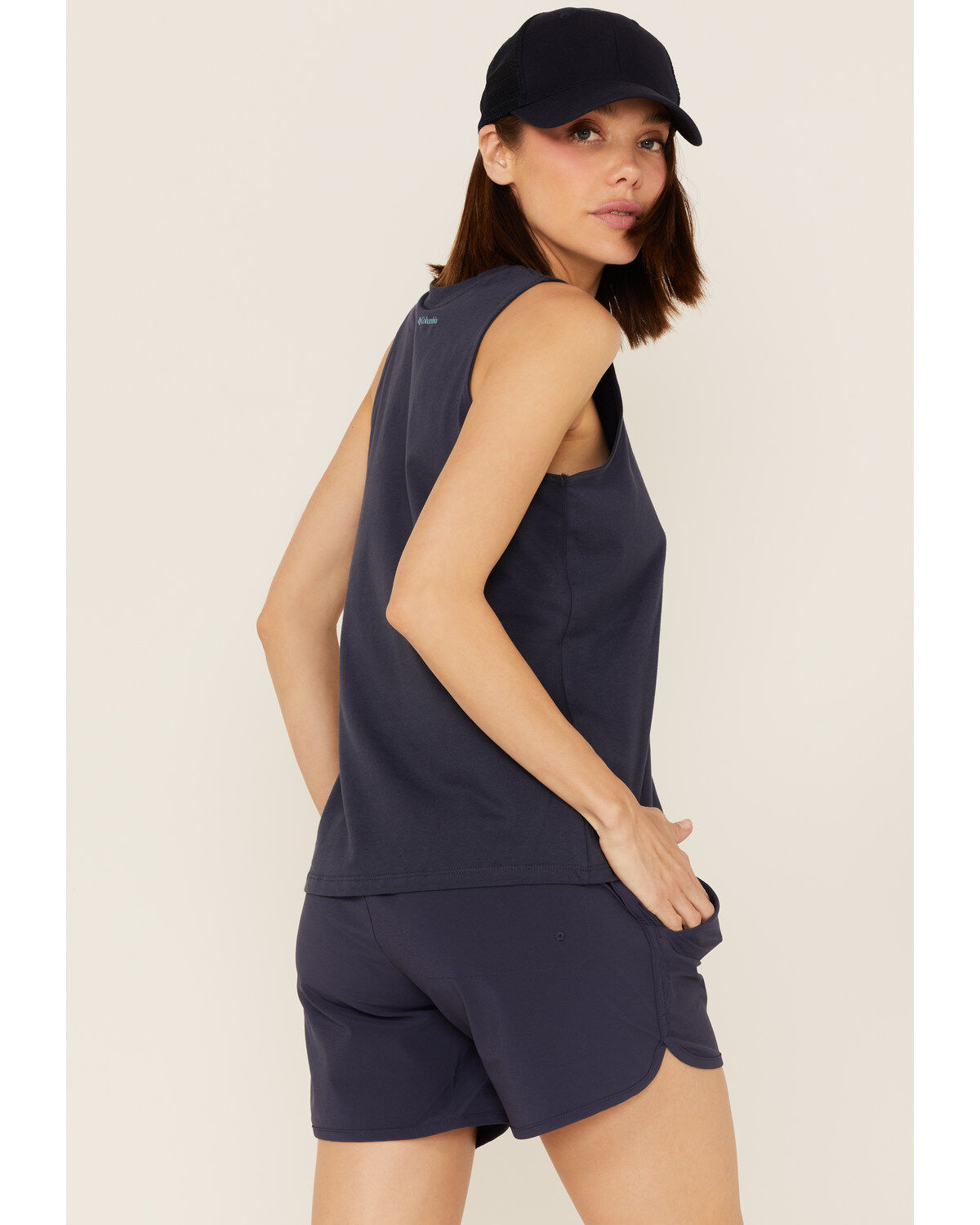 Image #4 - Columbia Women's North Cascades Logo Graphic Tank Top, Navy, hi-res