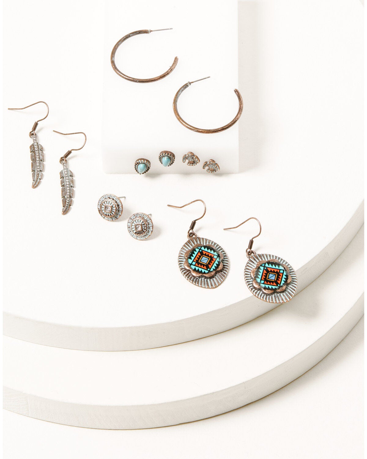 Image #1 - Shyanne Women's Bronze & Turquoise 6-Piece Earrings Set, Rust Copper, hi-res