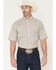 Image #1 - George Strait by Wrangler Men's Floral Geo Print Short Sleeve Button-Down Stretch Western Shirt - Big, Brown, hi-res