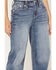 Image #4 - Miss Me Women's Medium Wash Mid Rise Paisley Pocket Slim 32" Bootcut Stretch Denim Jeans, Medium Wash, hi-res
