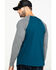 Image #2 - Hawx Men's Charcoal Baseball Raglan Crew Long Sleeve Work Shirt - Tall, , hi-res