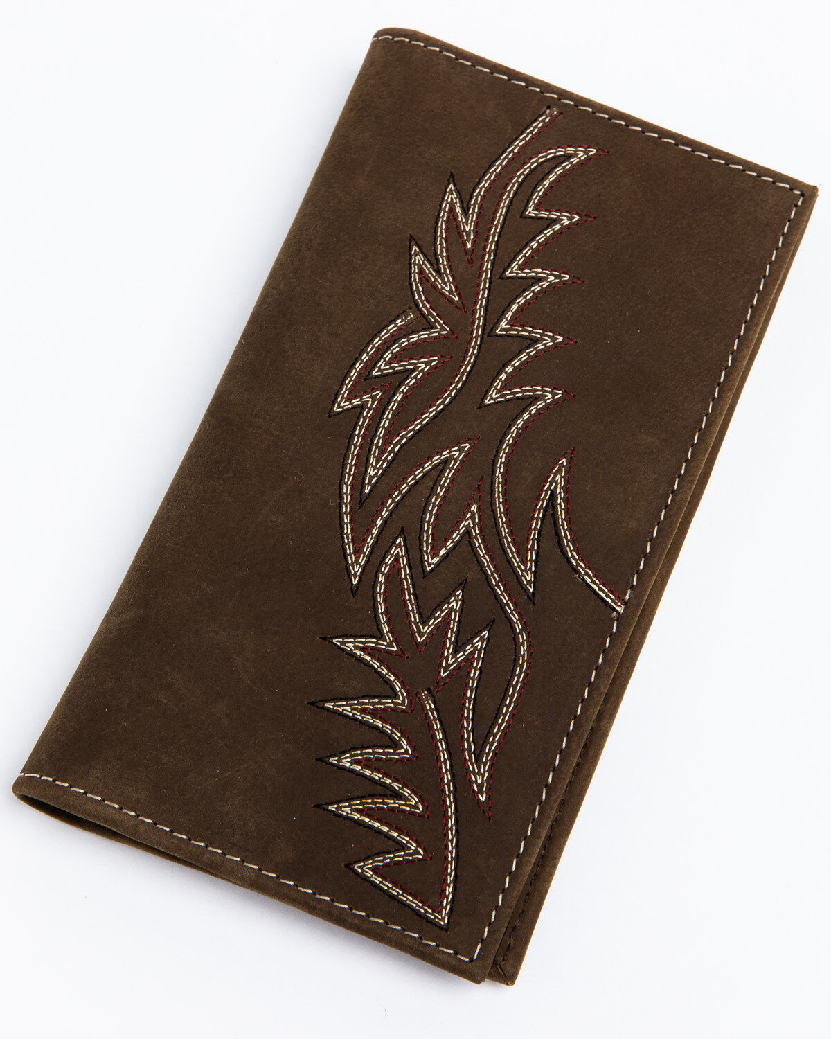 Image #1 - Cody James Men's Brown Inlay Checkbook Wallet , Brown, hi-res