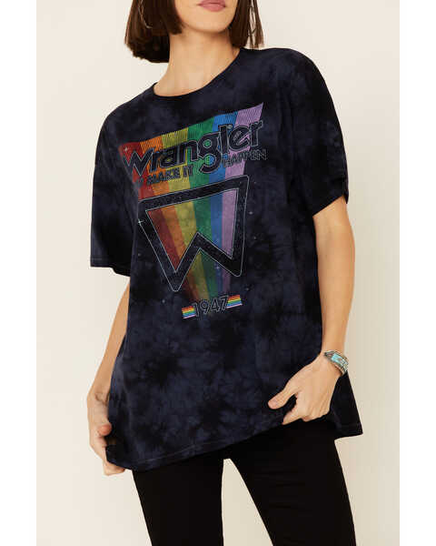 Image #3 - Wrangler Modern Women's Tie Dye Oversized Rainbow Logo Graphic Tee , , hi-res